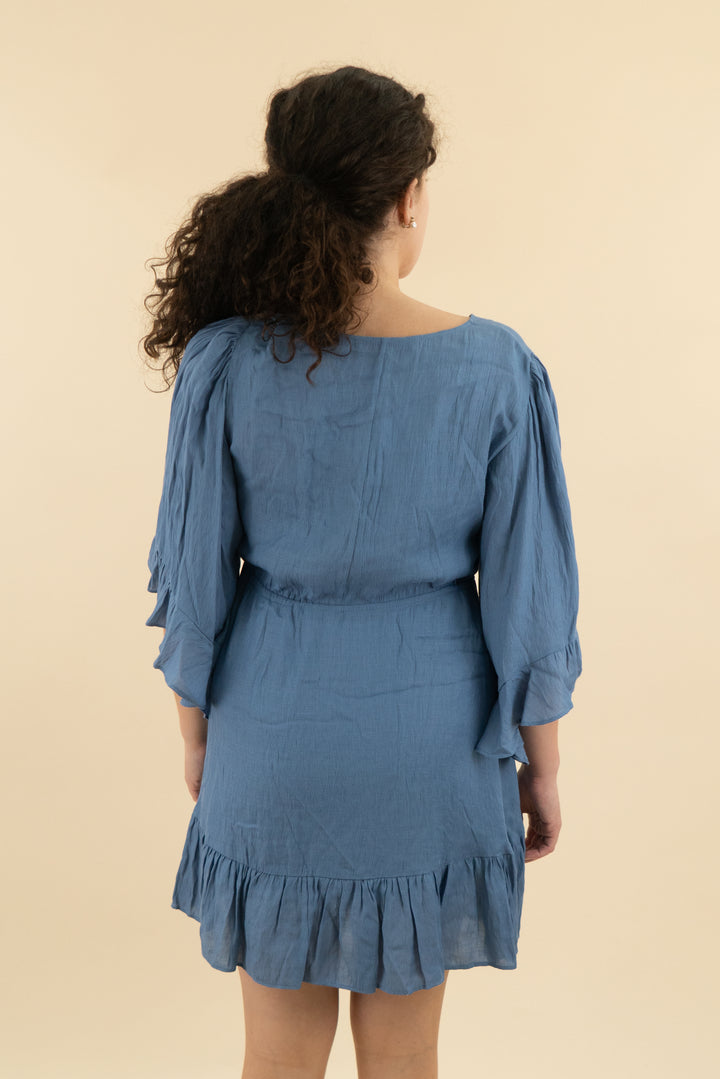 BCBGMaxazria Blue Flowy Mini Dress (s; retail $298)