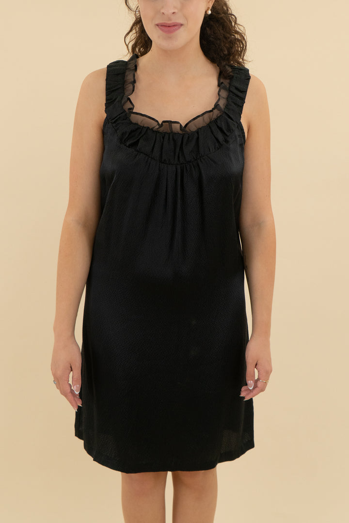Molly New York Black Silk Mini Dress (8; retail $150)