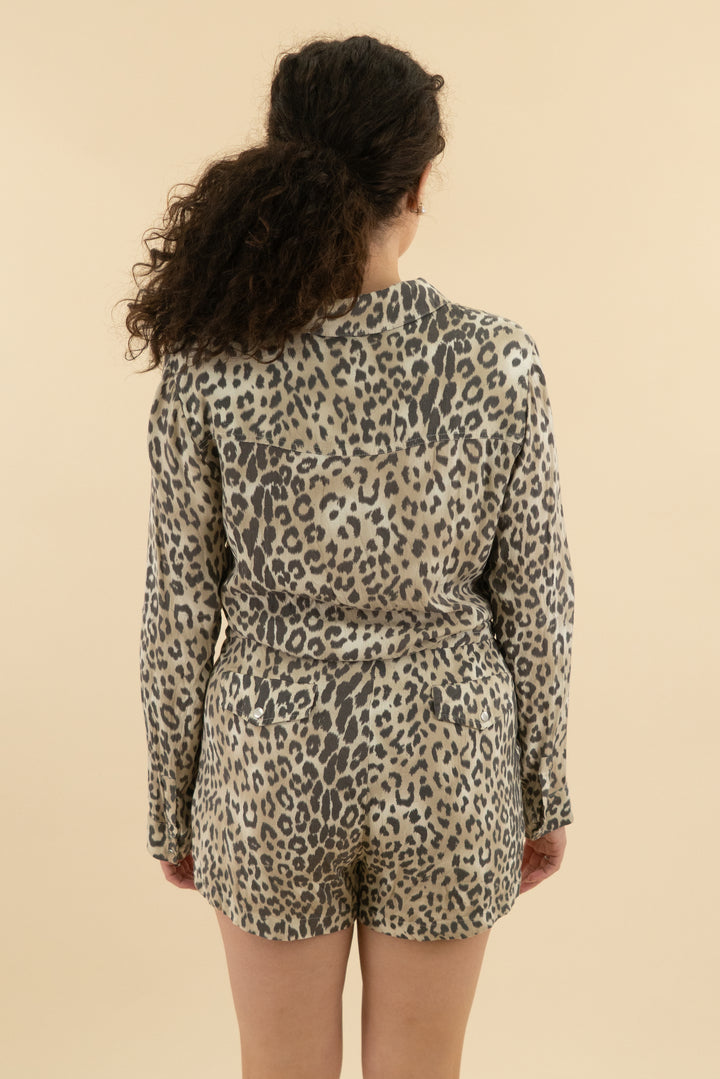 Chaser Long Sleeve Button Up Romper (l; retail $65)