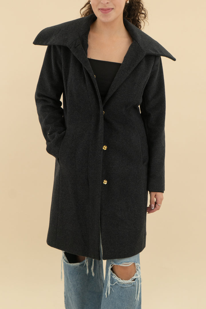 cole haan black wool coat (6; retail $328)