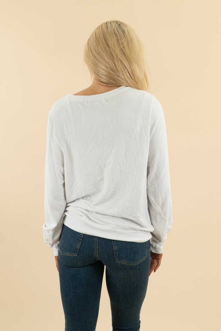 49. wildfox white got it from my mama pullover (m; retail $68)