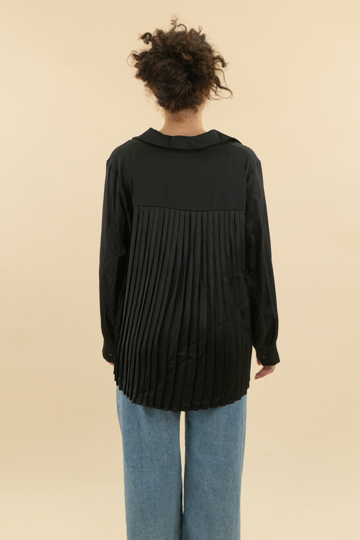 strut & bolt black satin button down top nwt (m; retail $58)