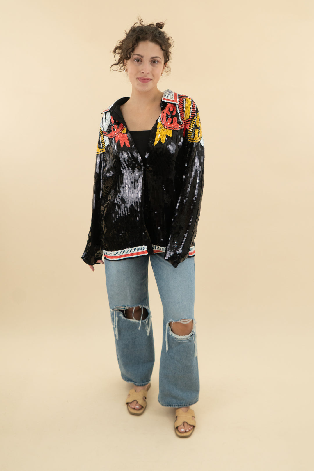 endless rose sequins polo shirt (one size; retail $90)