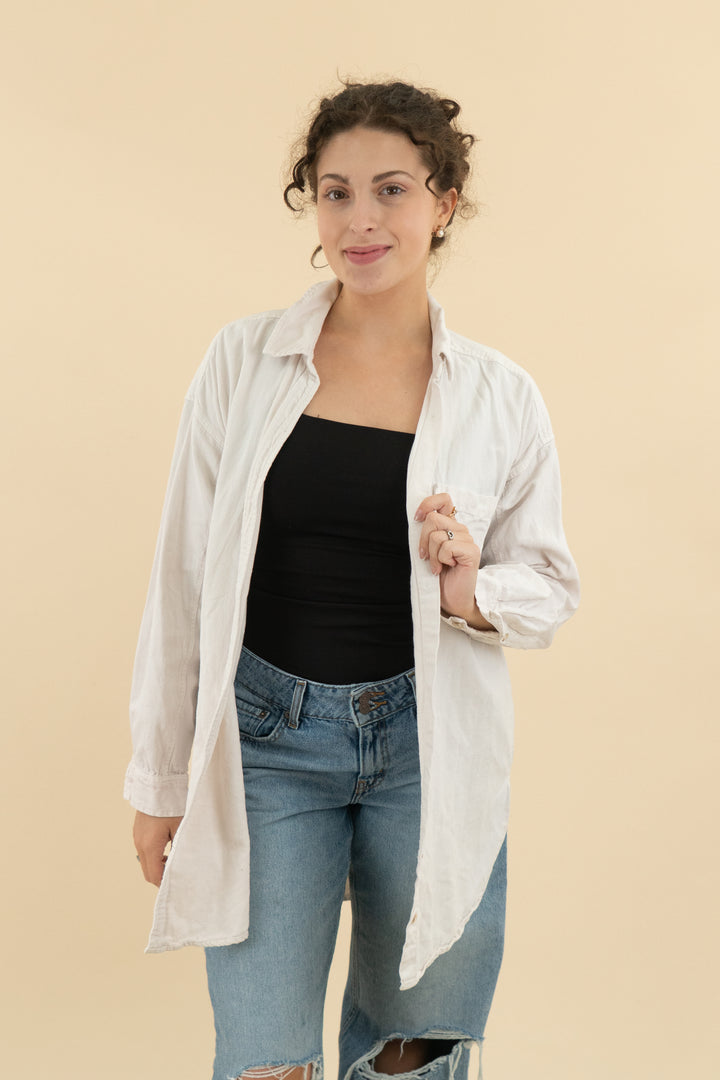 Pilcro White Long Sleeve Collared Button Down (s; retail $98)