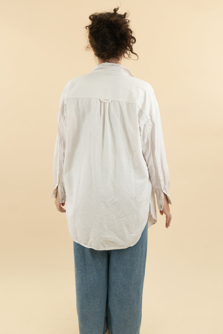 Pilcro White Long Sleeve Collared Button Down (s; retail $98)
