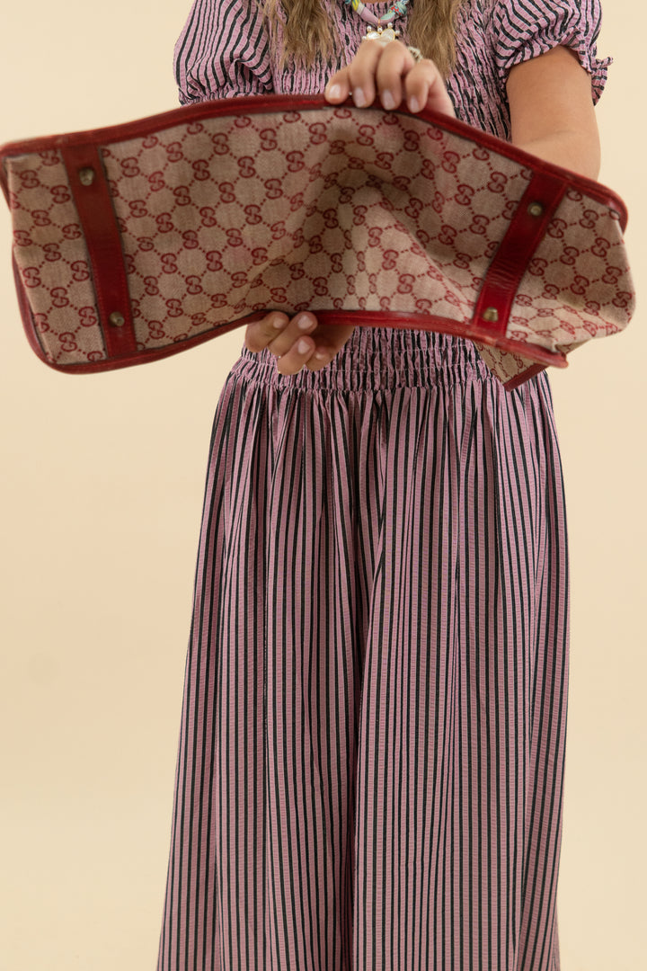 Gucci Red Monogram Canvas Travel Bag