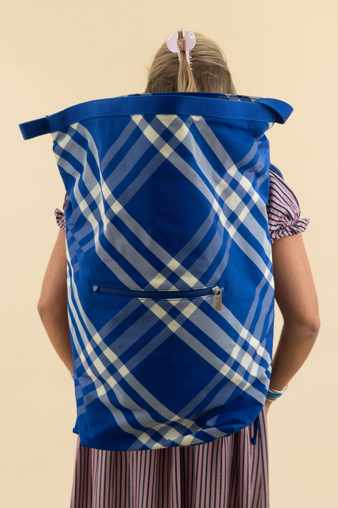 Burberry Blue Check Roll Backpack
