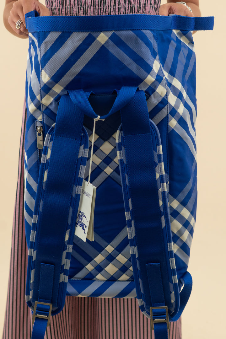 Burberry Blue Check Roll Backpack