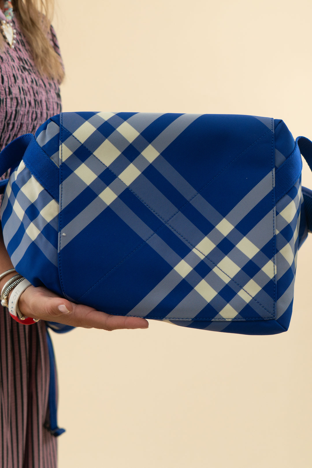 Burberry Blue Check Roll Backpack