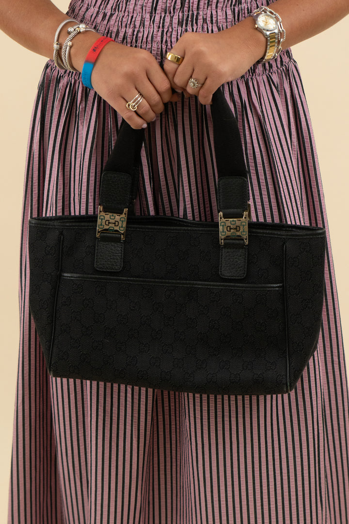 Gucci Black Denim Medium Pop Tote