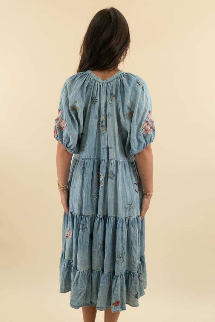 karyn seo chambray celestia dress nwt (m; retail $198)