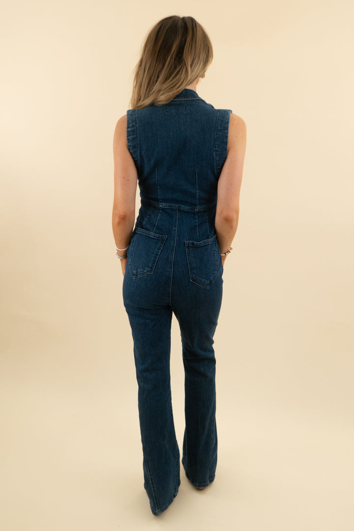 we the free crvy denim sleeveless jumpsuit (xs)