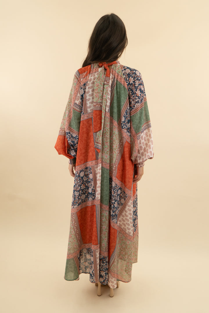 aura paisley floral maxi dress (xs)