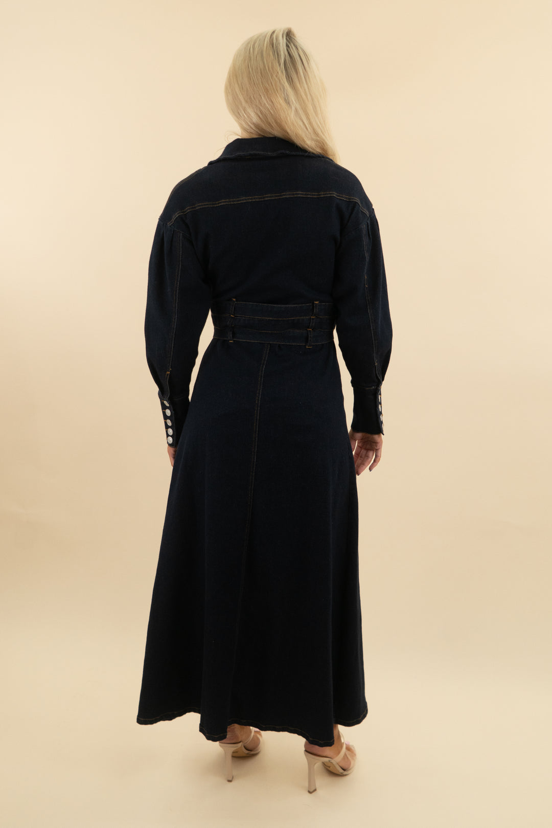 akira dark denim jacket and skirt set (s)