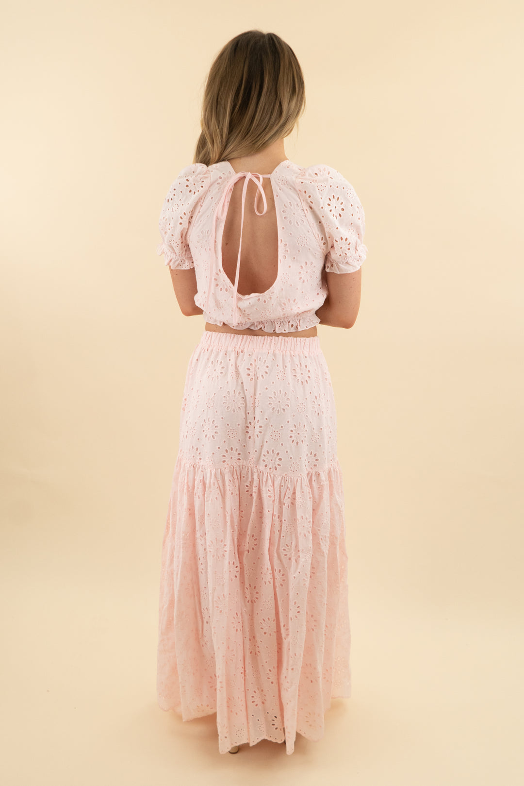 petal + pup light pink lace floral set (m; retail $120)