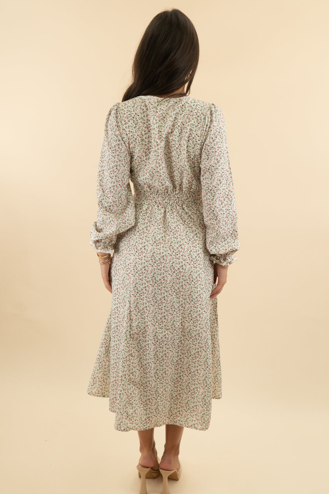 in loom floral long sleeve midi dress (s; retail $76)