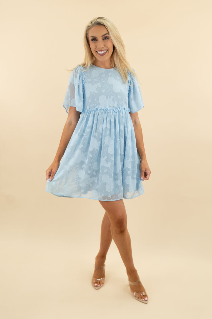 Aura Powder Blue Mini Dress (s: retail $58)