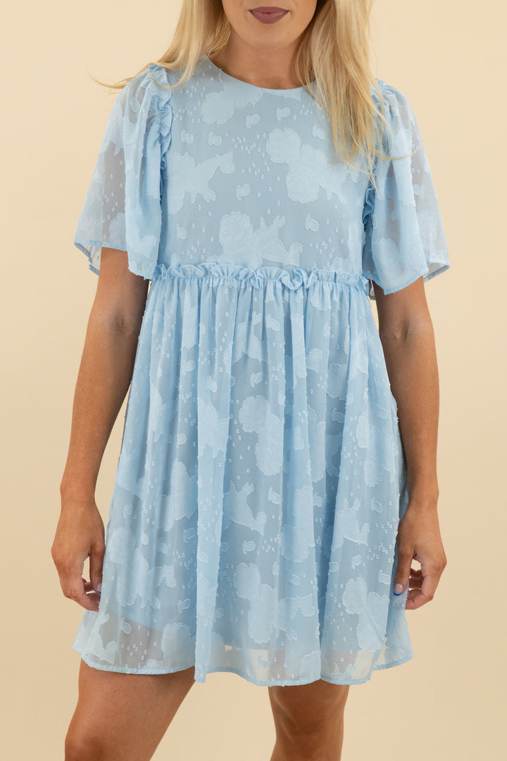 Aura Powder Blue Mini Dress (s: retail $58)