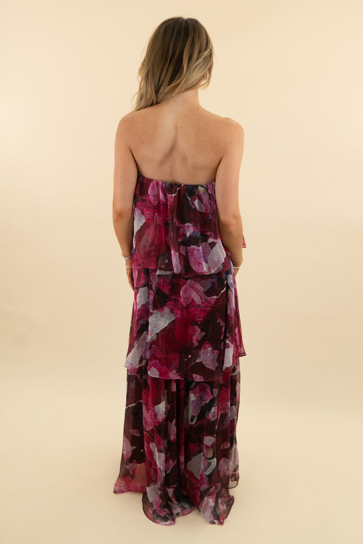 Petal + Pup Purple Floral Strapless Maxi Dress nwt (s: retail $99)