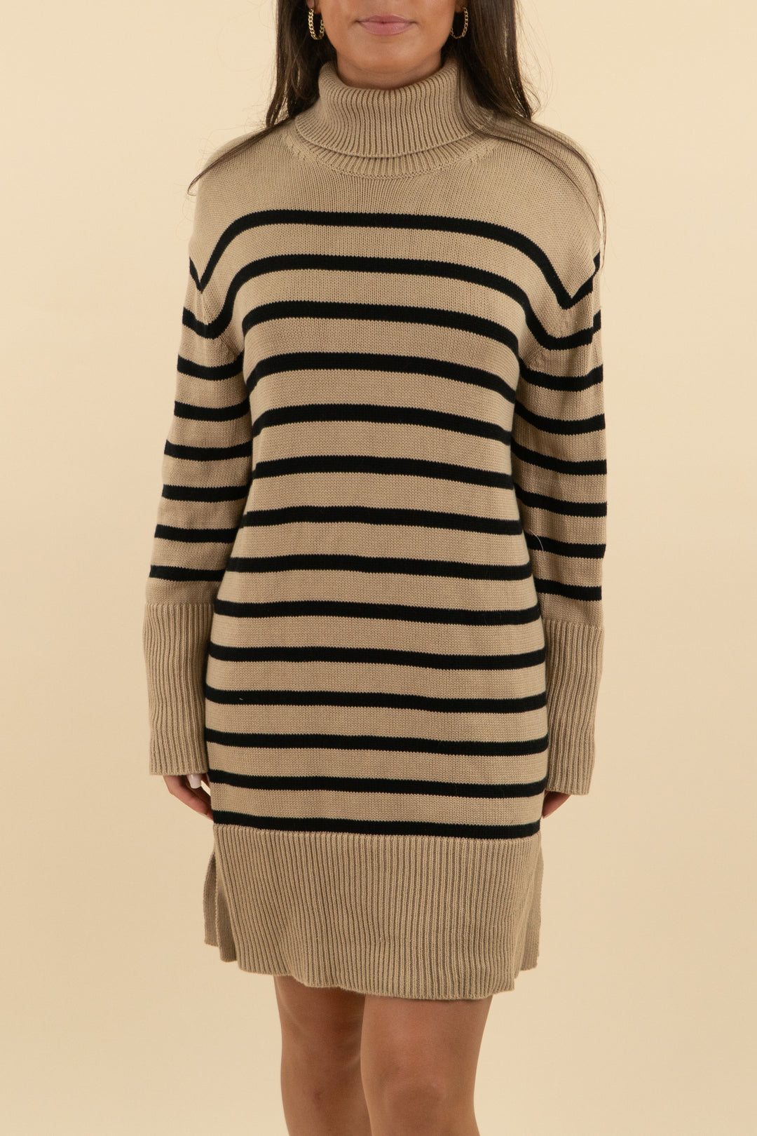 Gap Brown & Black Stripe Turtleneck Mini Dress (s: retail $79)