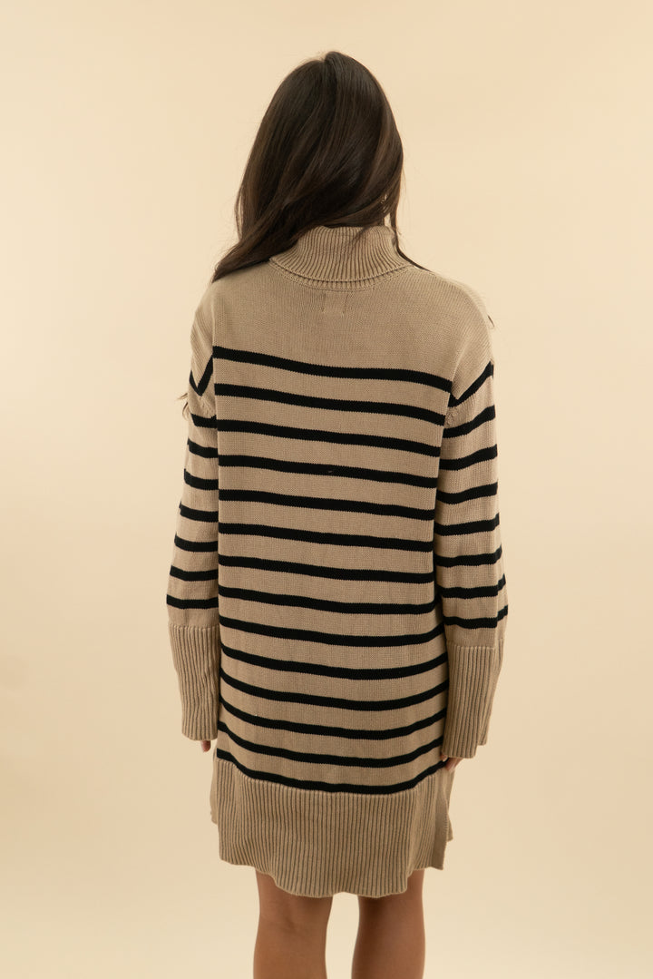 Gap Brown & Black Stripe Turtleneck Mini Dress (s: retail $79)