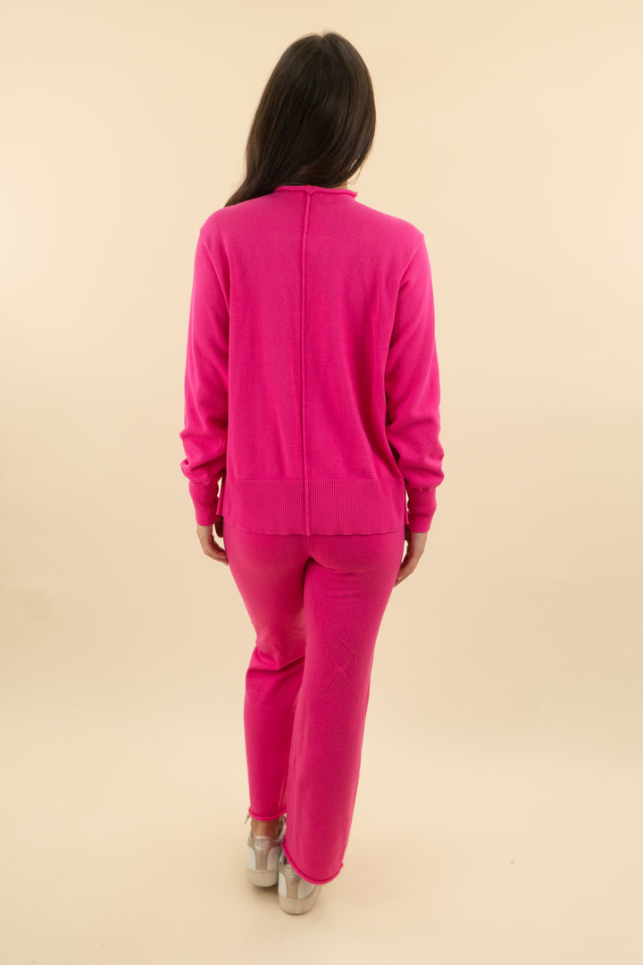 hot pink knit pant and long sleeve sweater (s; retail $58)