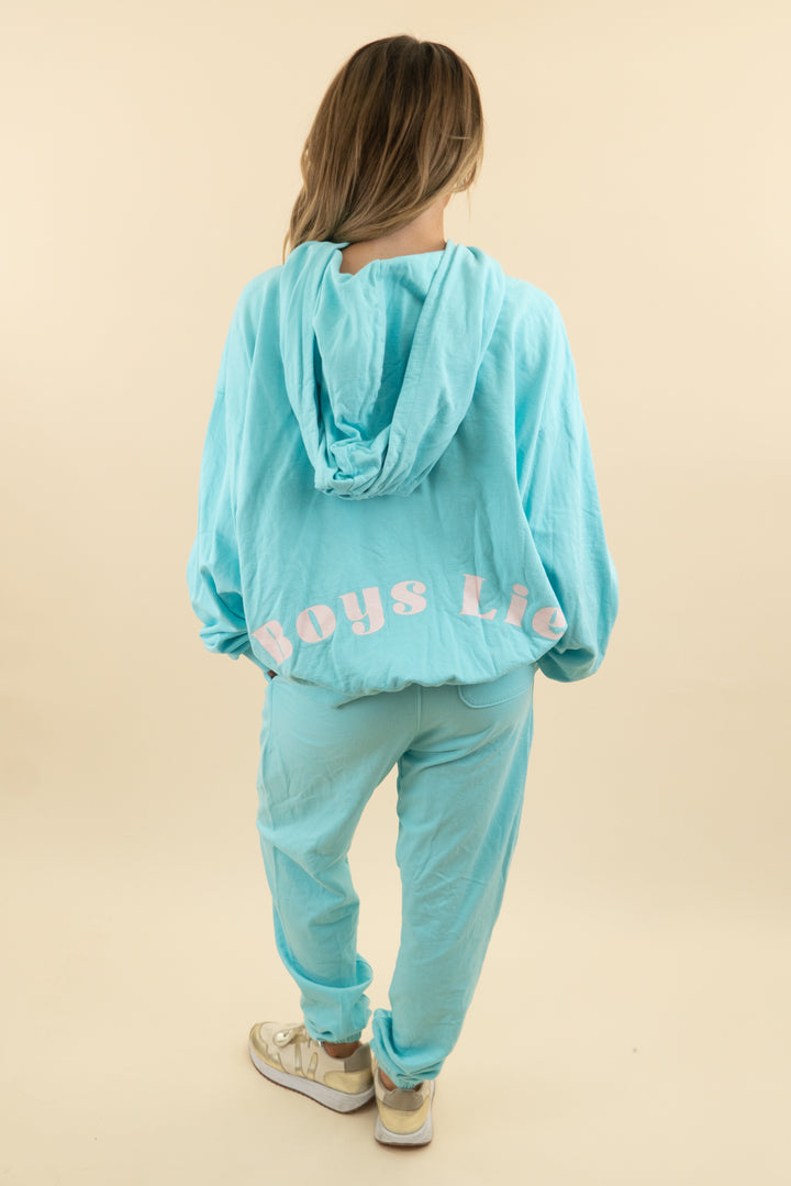 16. boys lie aqua sweatshirt and jogger set (s; retail $200)