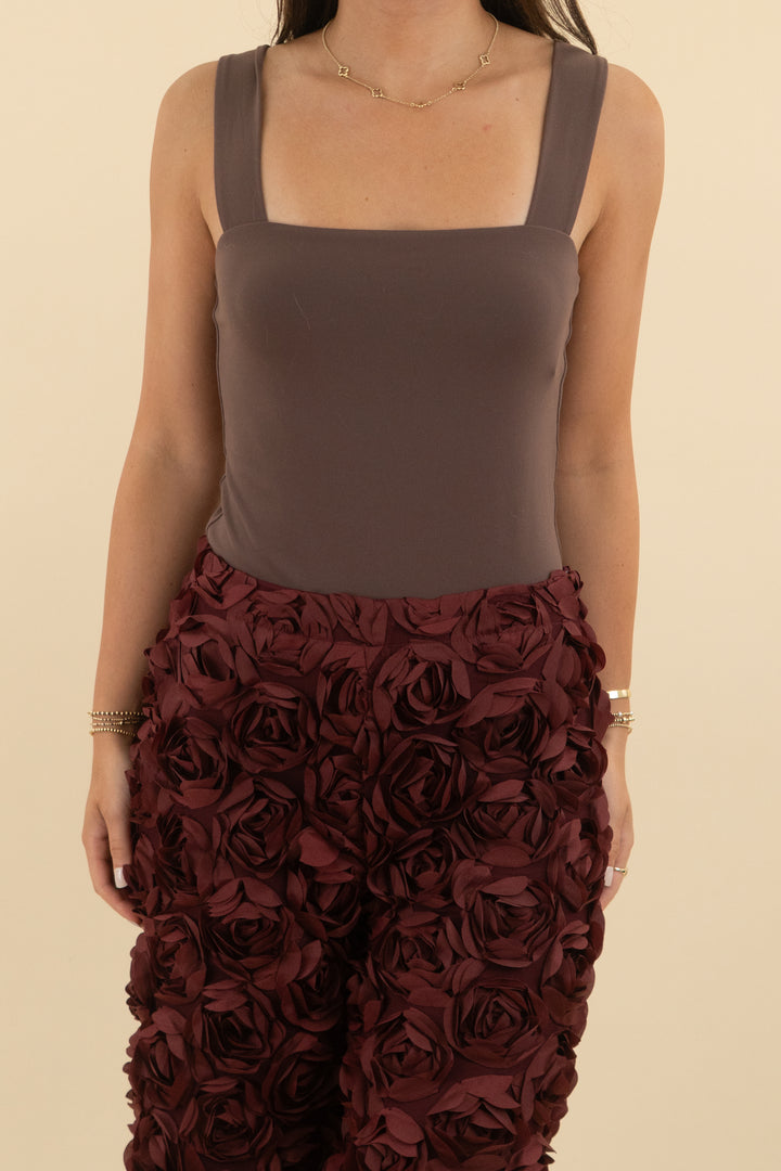 Nuuds Brown Wide Strap Bodysuit (m: retail $48)