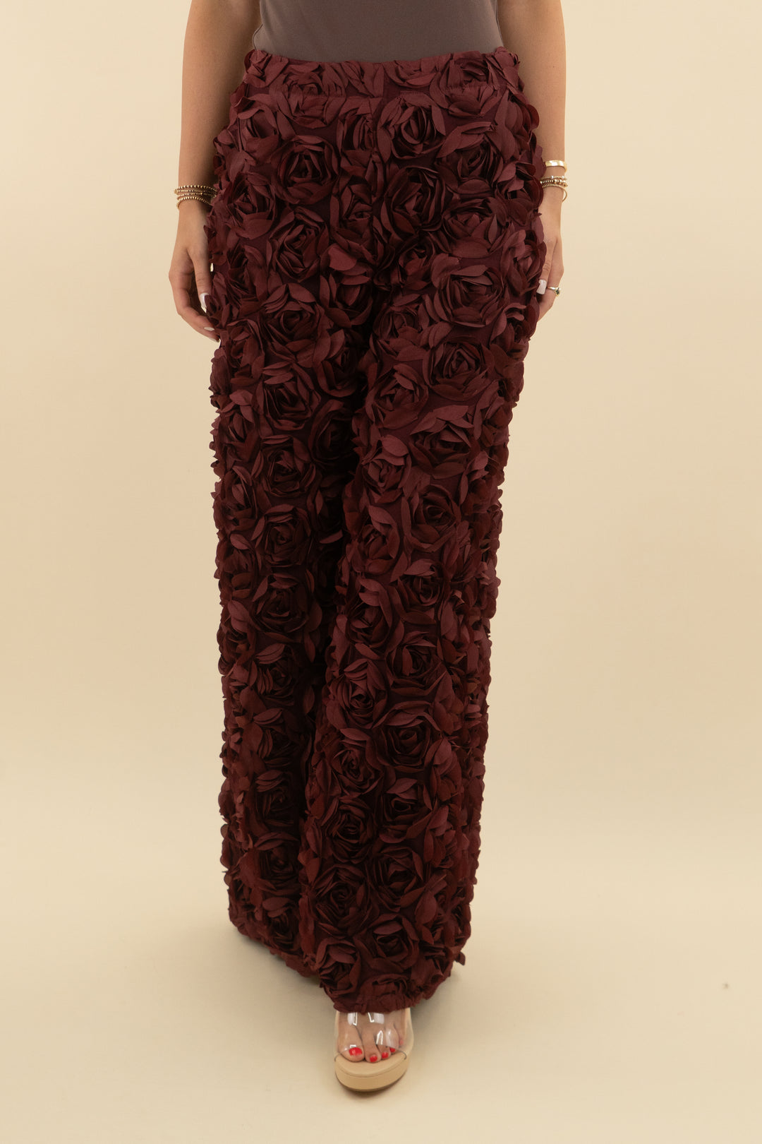 akira floral burgundy pant nwt (s; retail $75.90)