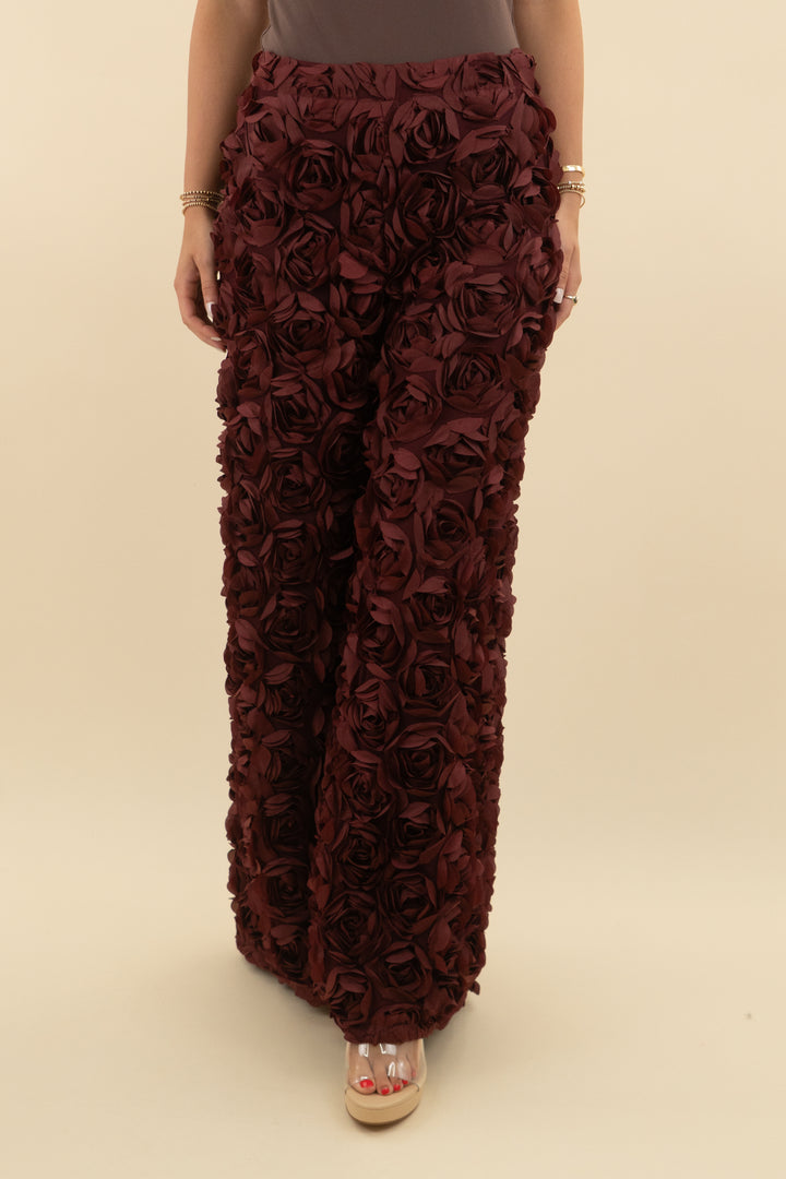 akira floral burgundy pant nwt (s; retail $75.90)