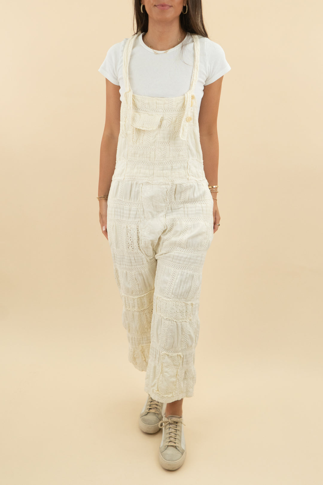 faded gypsy cream baggy overall (s/m)