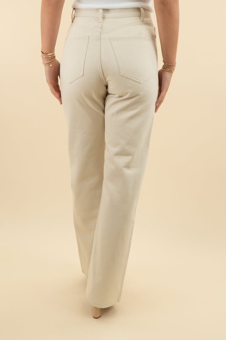 deveaux cream wide leg pants (4; retail $450)