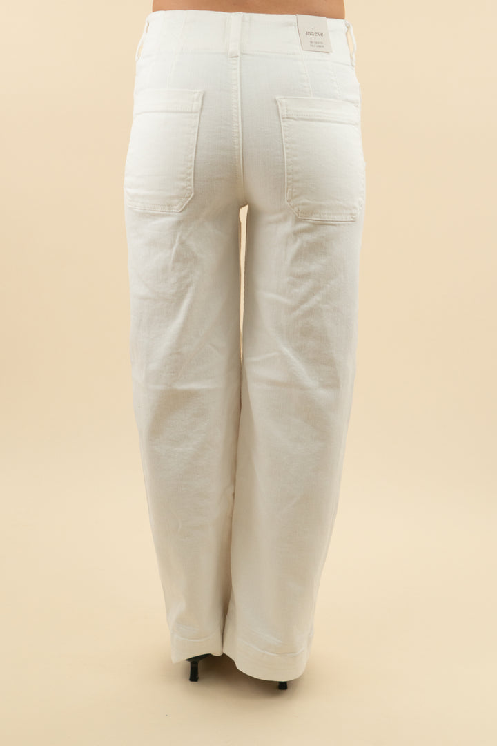 Maeve The Colette Full Length White Pants nwt (26; retail $140)