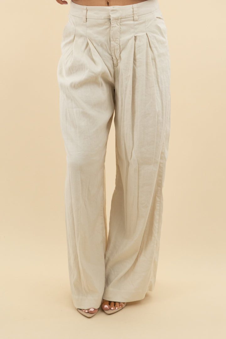 maeve by anthropologie beige flared trousers (4; retail $158)