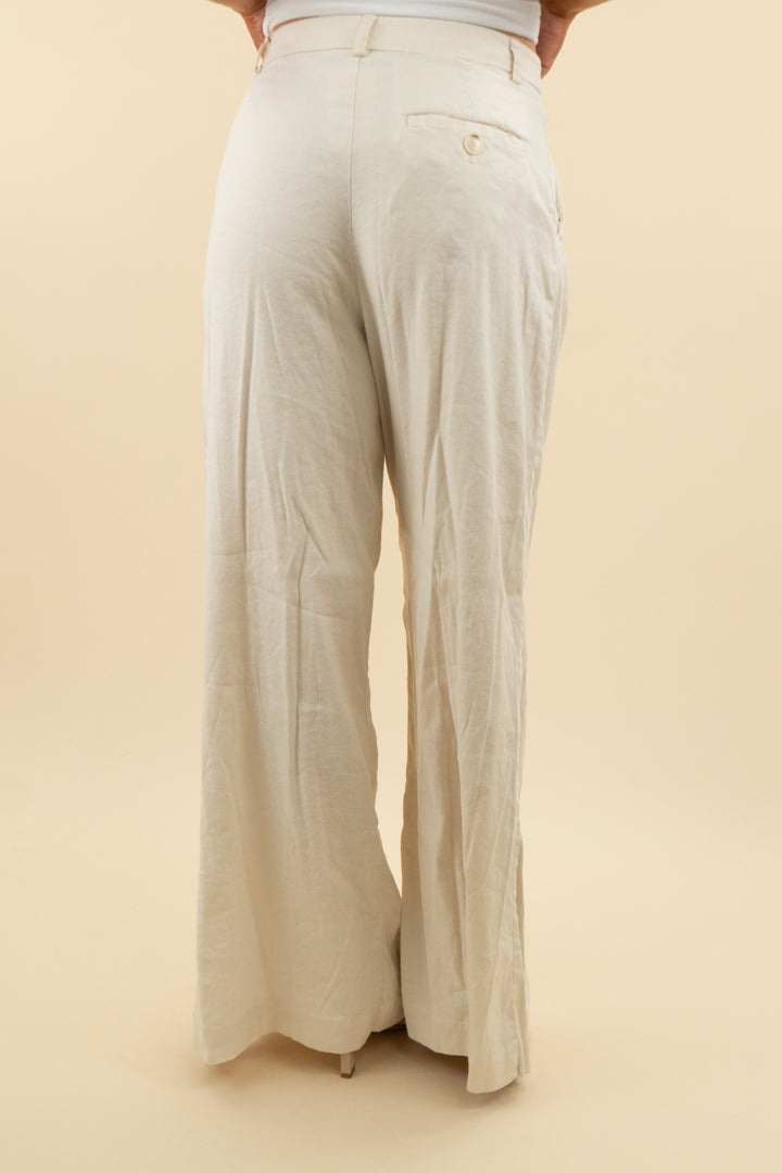 maeve by anthropologie beige flared trousers (4; retail $158)