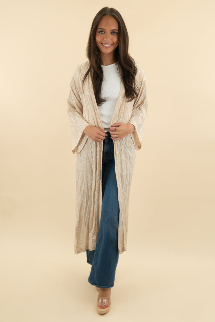 stillwater light tan star print kimono (1; retail $75)