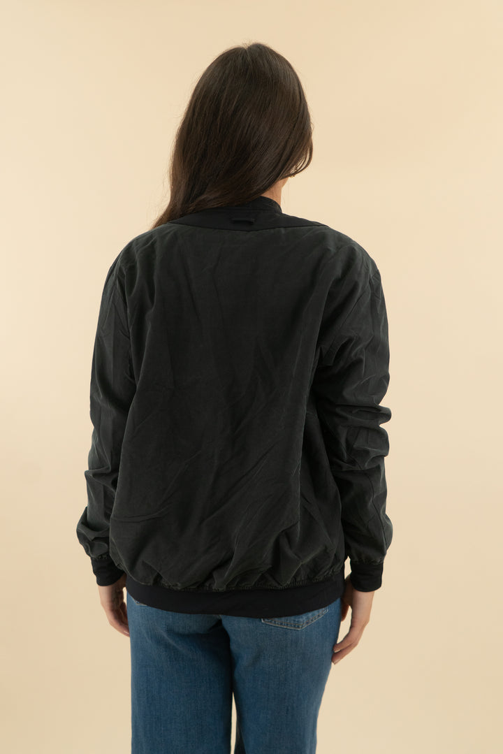 tribe kelley black bomber jacket (xs; retail $120)