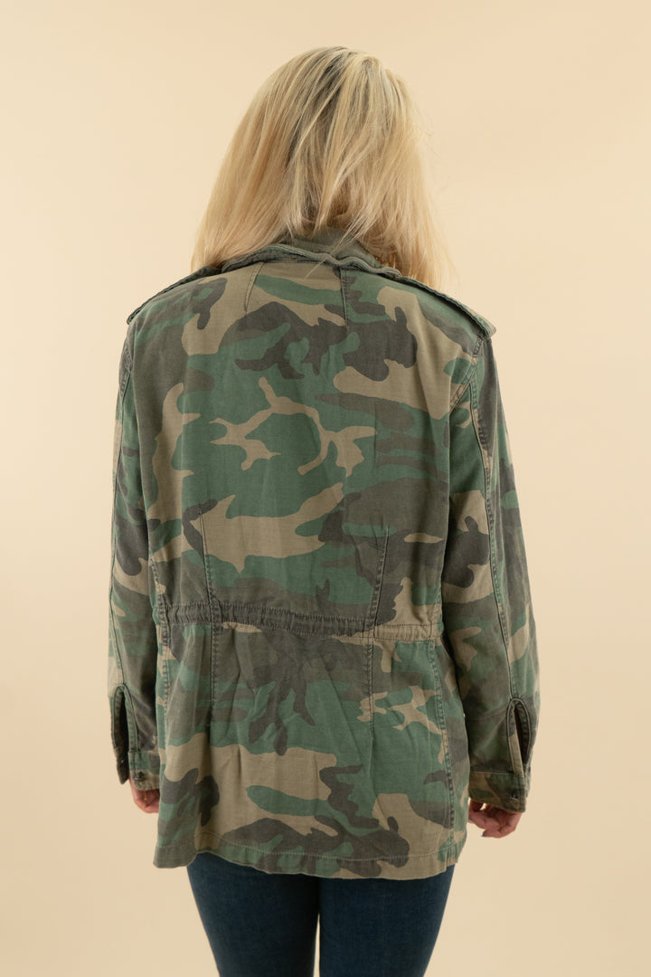 13. free people camo print cargo jacket (s; retail $158)