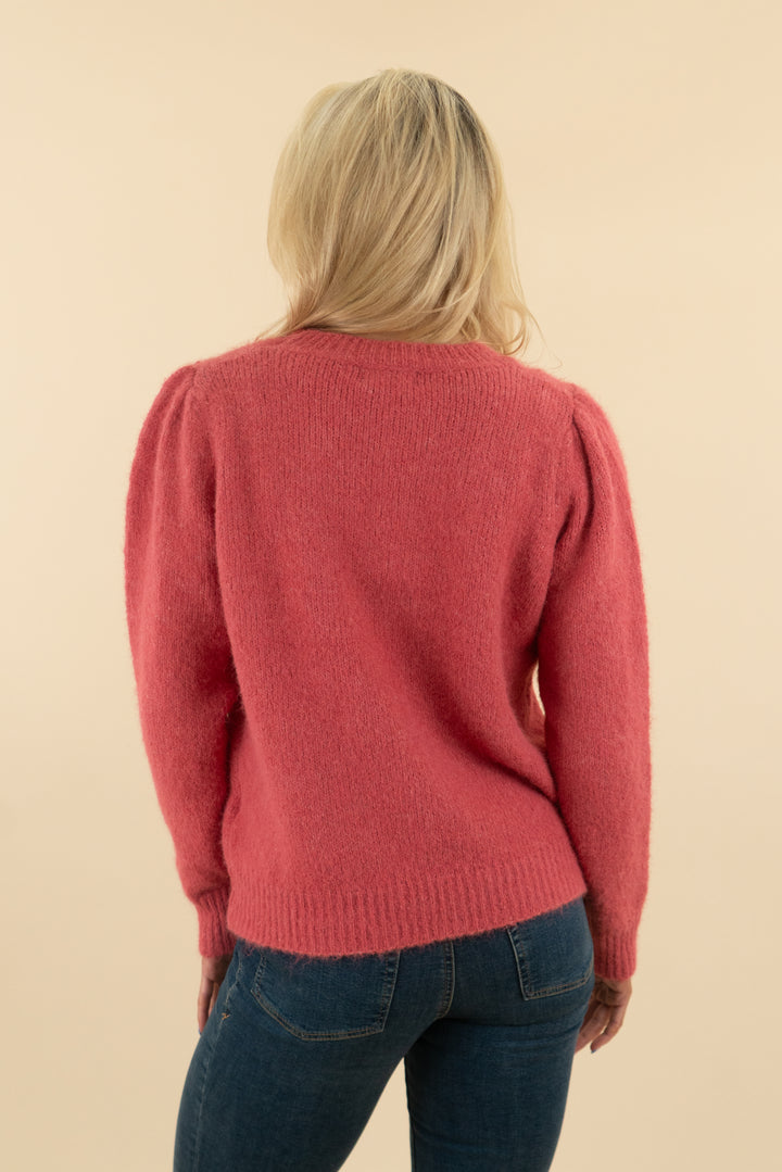anna kay strawberry pink leopard bow sweater (s; retail $548)