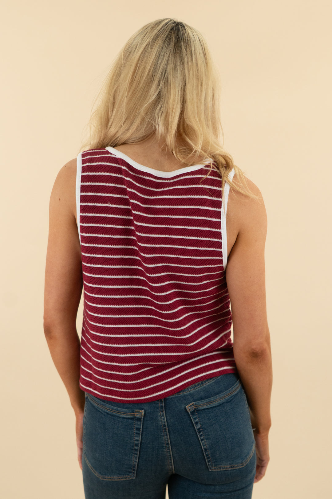 Loft Wine & White Stripe Top nwt (s: retail $39)