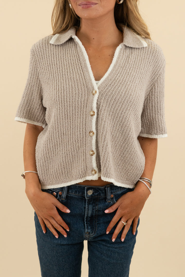 Abercrombie & Fitch Brown Collared Button Up Top (m: retail $65)
