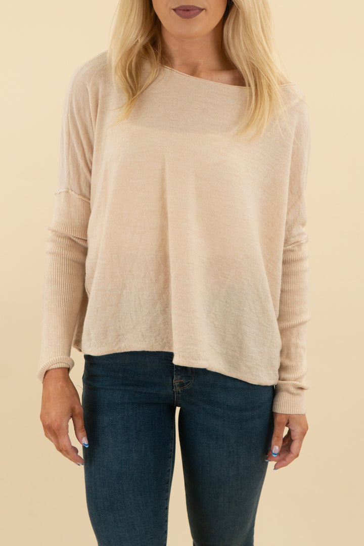 Pilcro Soft Apricot Wool Sweater (s: retail $128)