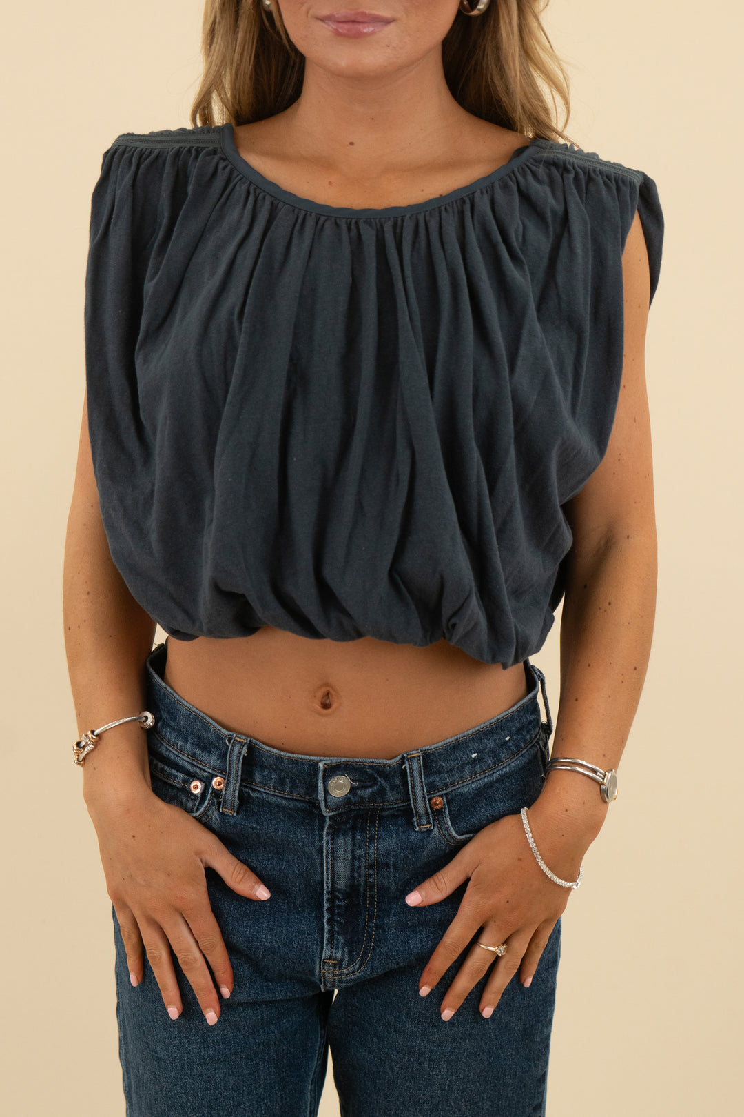 FP Movement Charcoal Balloon Top (s: retail $48)