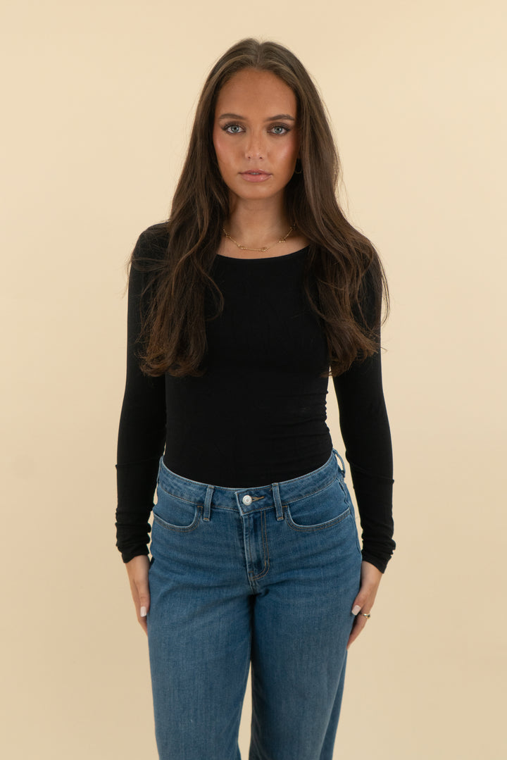black long sleeve bodysuit (s; retail $30)