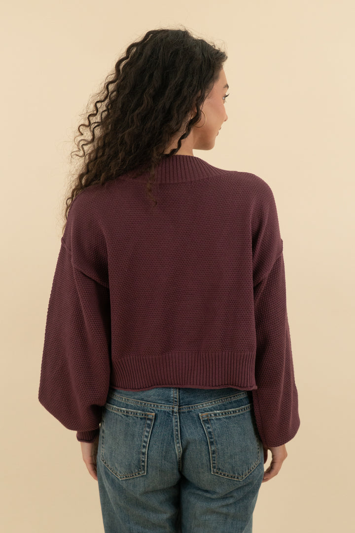 flat white maroon open front knit cardigan (os; retail $118)
