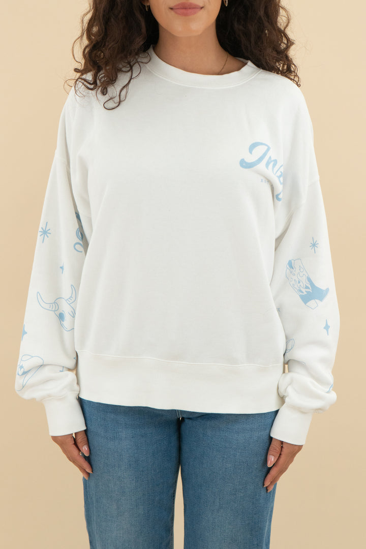 22. inzy white crewneck sweatshirt (m; retail $60)