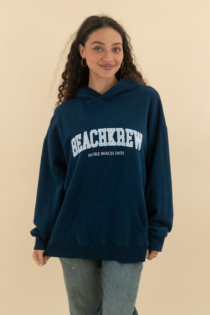beachkrew navy hoodie (l; retail $95)