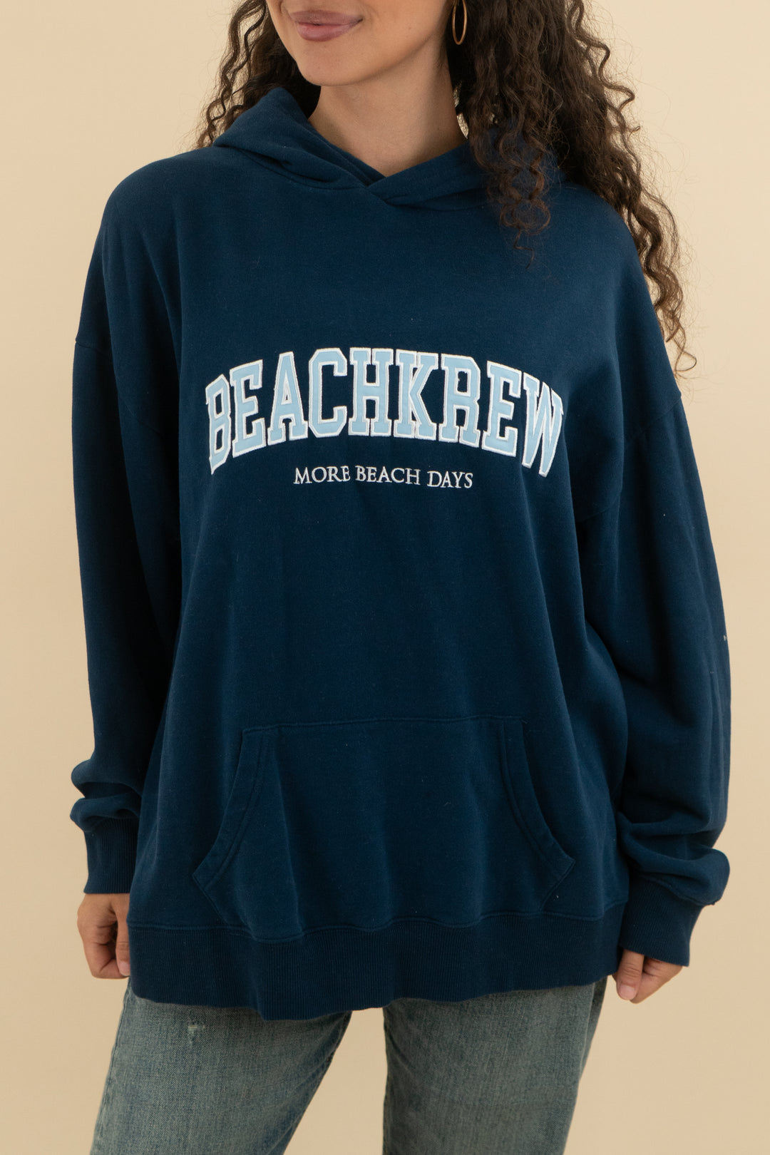 beachkrew navy hoodie (l; retail $95)