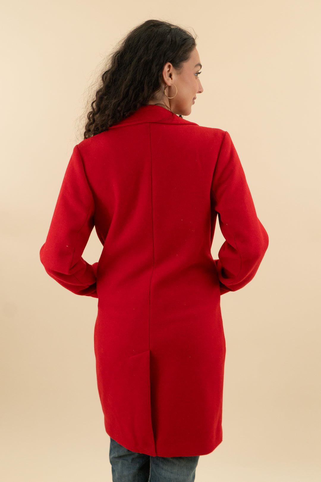 abercrombie & fitch red dad coat (s; retail $220)
