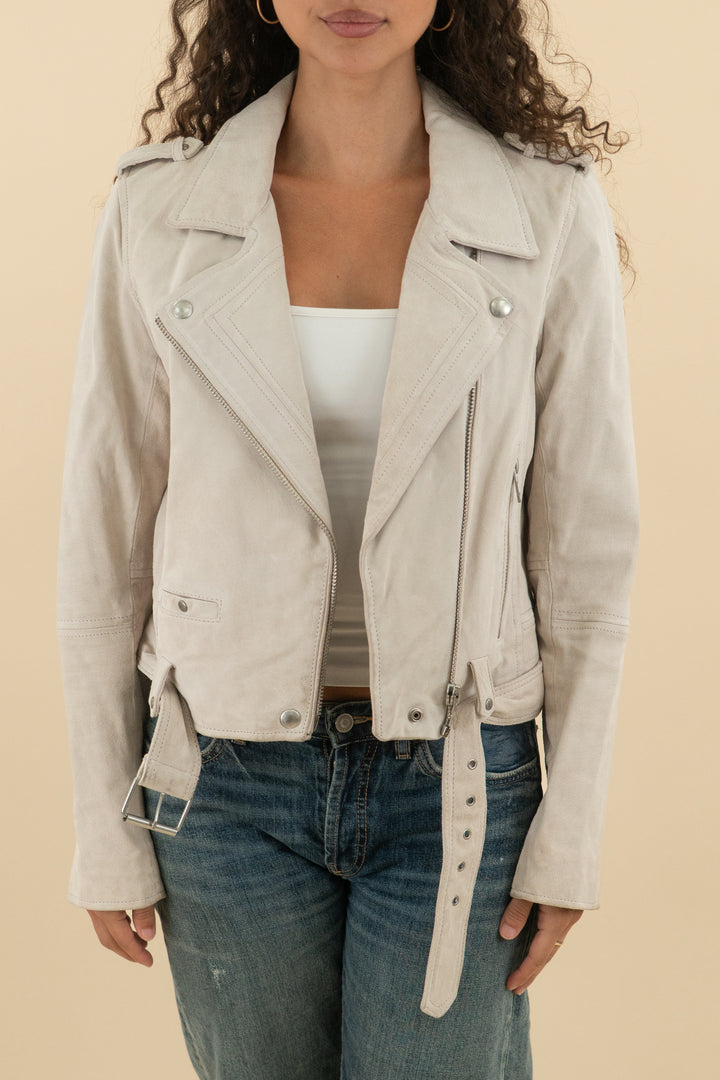 Blanknyc Ivory Leather Jacket (l; retail $128)